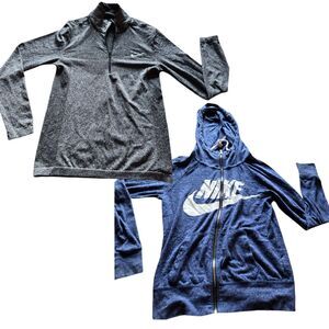 2 NIKE Hoodie Full Zip & 1/4 Zip Pull Over Nike Golf Dri-Fit Size SMALL